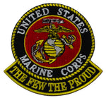 THE FEW THE PROUD UNITED STATES MARINES USMC with EAGLE, GLOBE AND ANCHOR Round Patch - Vivid Colors - Veteran Owned Business. - HATNPATCH