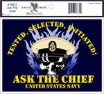 ASK THE CHIEF USN DECAL - HATNPATCH
