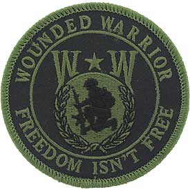 WW WOUNDED WARRIOR PATCH - OD Green/Black - HATNPATCH