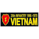25th Infantry Division 1966 - 1970 Vietnam Bumper Sticker - HATNPATCH