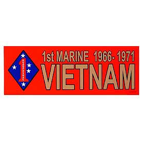 1st Marine Division 1966 - 1971 Vietnam Bumper Sticker - HATNPATCH