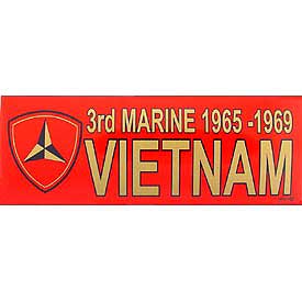 3rd Marine Division Division 1965 - 1969 Vietnam Bumper Sticker - HATNPATCH