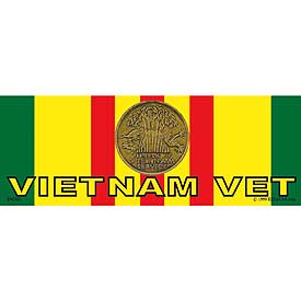 Vietnam Vet Service Ribbon w/ Medal Bumper Sticker - HATNPATCH