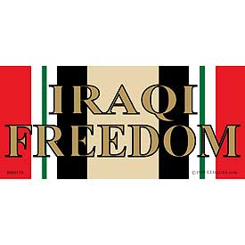 IRAQI FREEDOM RIBBON BUMPER STICKER - HATNPATCH
