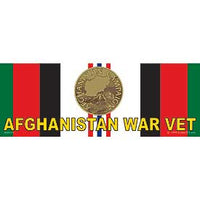 Afghanistan War Vet Service Ribbon Medal Bumper Sticker - HATNPATCH