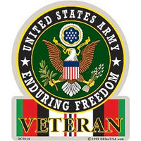 US Army OEF Enduring Freedom Veteran Decal - HATNPATCH