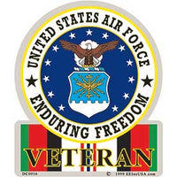 US Air Force OEF Enduring Freedom Veteran Decal - HATNPATCH