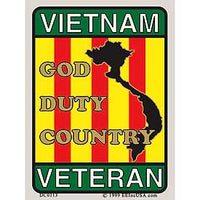 Vietnam Veteran God Duty Country Decal - HATNPATCH