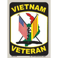 Vietnam Veteran W/ US/RVN Flags Decal - HATNPATCH