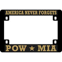 POW/MIA Heavy Plastic Motorcycle License Plate Frame - HATNPATCH