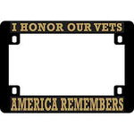 America Remembers Heavy Plastic Motorcycle License Plate Frame - HATNPATCH