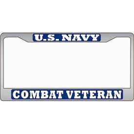 U.S. Navy Combat Veteran License Plate Frame - HATNPATCH