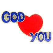 God Love You Pin with Heart - HATNPATCH