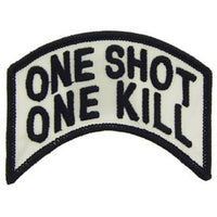 One Shot One Kill Rocker Tab Black/White Patch - HATNPATCH