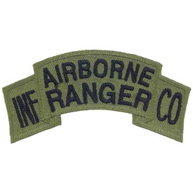 Airborne Ranger Inf Co Rocker Tab OD Subd Army Patch - HATNPATCH