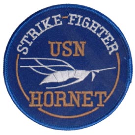 USN F/A-18 Hornet Strike Fighter Navy Patch - HATNPATCH