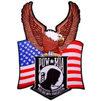 Large POW/MIA USA Flag Eagle Patch - HATNPATCH