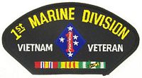 1ST MARINE DIV VIETNAM VET BLACK PATCH - HATNPATCH