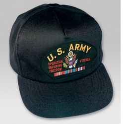 US ARMY OEF VETERAN HAT W/RIBBONS - HATNPATCH