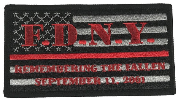 FDNY SEPTEMBER 11, 2001 THIN RED LINE FIREFIGHTER PATCH - HATNPATCH