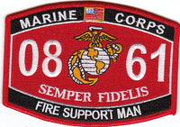 US Marine Corps 0861 Fire Support Man MOS Patch - HATNPATCH
