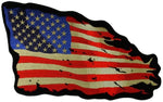 Tattered US American Flag Large Back PATCH - HATNPATCH