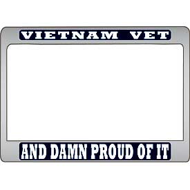 Vietnam Vet And DAMN PROUD OF IT MC License Plate Frame - HATNPATCH