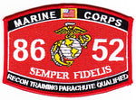 US Marine Corps 8652 Recon Training Parachute Qualifie MOS Patch - HATNPATCH