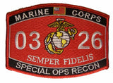 United States Marine Corps MOS 0326 Special OPS RECON Patch - HATNPATCH
