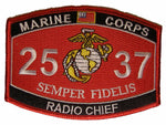 United States Marine Corps MOS 2537 Radio Chief MOS Patch - HATNPATCH