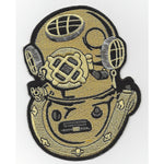 USN Mark V-1 Alpha Diving Helmet Gold Patch - HATNPATCH