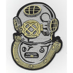 USN Mark V-1 Alpha Diving Helmet Silver Patch - HATNPATCH