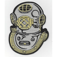 USN Mark V-1 Alpha Diving Helmet Silver Patch - HATNPATCH