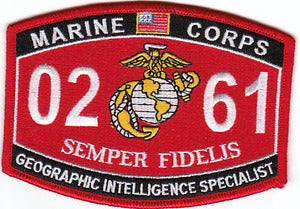 US Marine Corps 0261 Geographic Intelligence Specialis MOS Patch - HATNPATCH