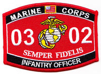 US Marine Corps 0302 Infantry Officer MOS Patch - HATNPATCH