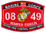 US Marine Corps 0849 Shore Fire Control Party Man MOS Patch - HATNPATCH