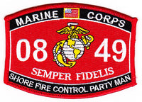 US Marine Corps 0849 Shore Fire Control Party Man MOS Patch - HATNPATCH