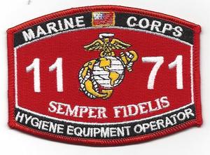 US Marine Corps 1171 Hygiene Equipment Operator MOS Patch - HATNPATCH