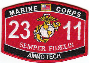 US Marine Corps 2311 AMMO TECHNICIAN MOS Patch - HATNPATCH