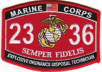 US Marine Corps 2336 Explosive Ordnance Disposal Tech MOS Patch - HATNPATCH