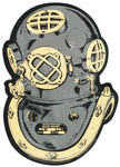 Metallic Silver Diver Helmet Sm. 3 1/2" x 5" - HATNPATCH