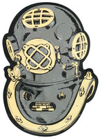 Metallic Silver Diver Helmet Sm. 3 1/2" x 5" - HATNPATCH