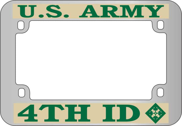 4th Infantry Division Metal Motorcycle Tag License Plate Frame - HATNPATCH