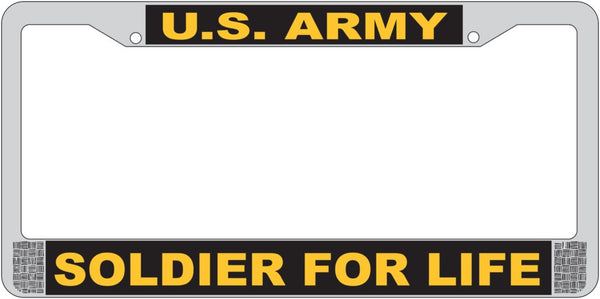 U.S. Army Soldier For Life Heavy Plastic License Plate Frame - HATNPATCH