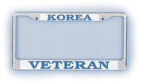 Korean War Veteran License Plate Frame - HATNPATCH