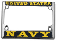 US Navy Metal Motorcycle Tag License Plate Frame - HATNPATCH