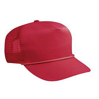 Blank Red Mesh-back Trucker Hat - HATNPATCH