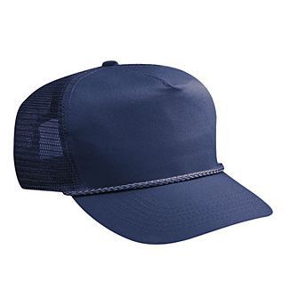 Blank Navy Blue Mesh-back Trucker Hat - HATNPATCH