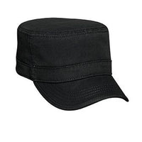 FLAT TOP PATROL STYLE HAT - BLACK - HATNPATCH