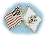 USA / USCG Crossed Flag Lapel Hat Pin - HATNPATCH
